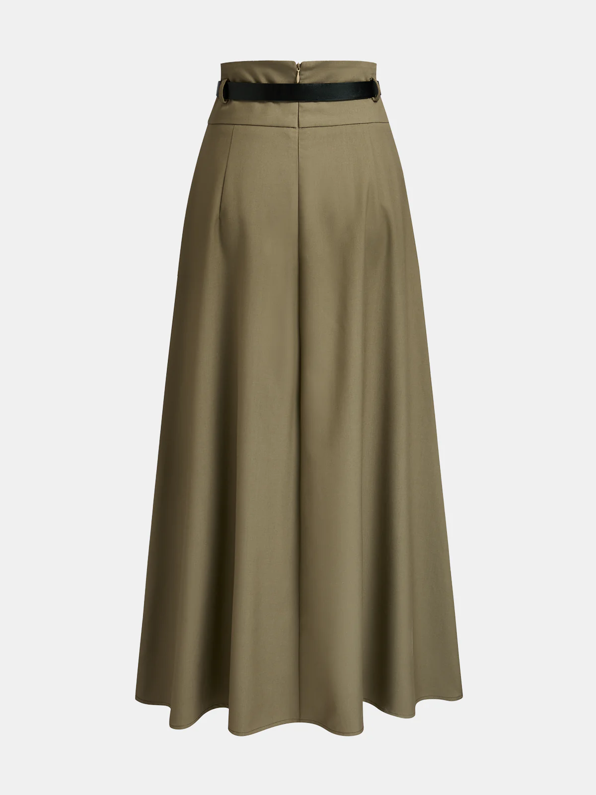 Belted Asymmetric Maxi Skirt