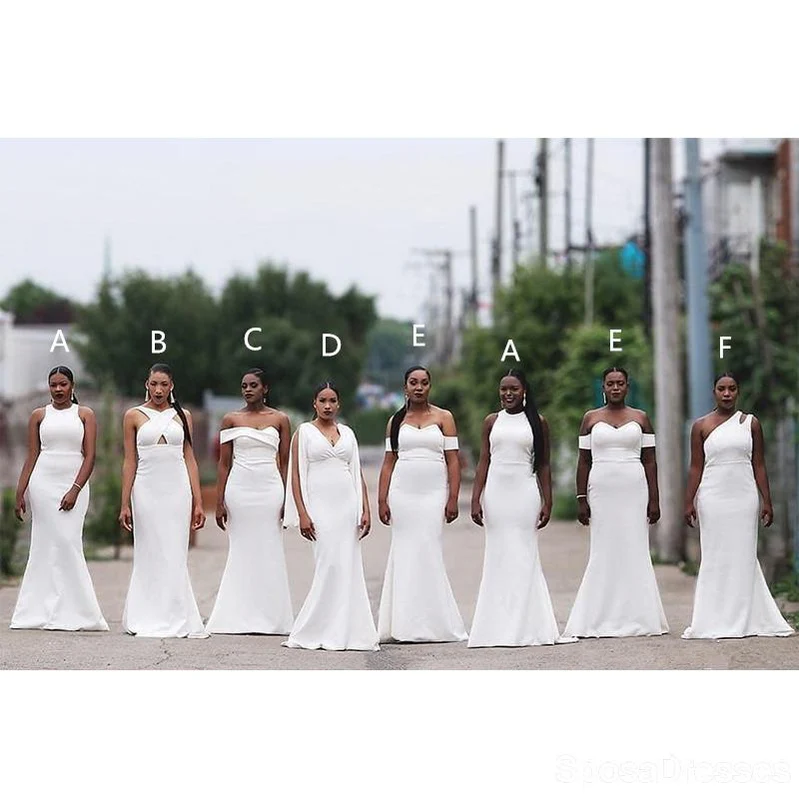 Off White Mismatched Mermaid Cheap Long Cheap Bridesmaid Dresses Online. WG643 - bellbottoms