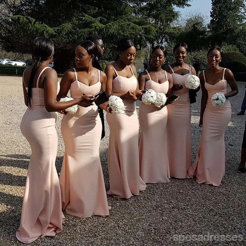 Pretty Mermaid Spaghetti Straps Long Bridesmaid Dresses Online. WG902 - bellbottoms