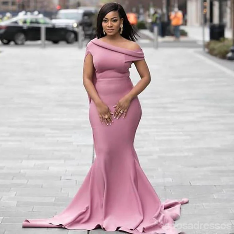 Simple Mermaid Off The Shoulder Long Bridesmaid Dresses Online. WG819 - bellbottoms