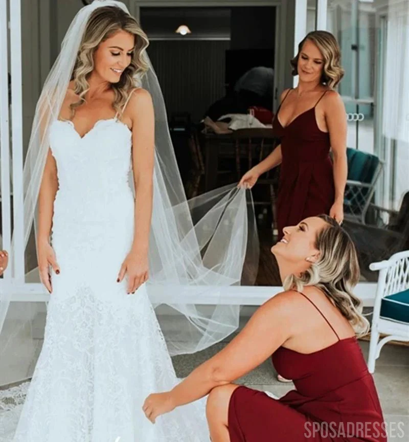 Spaghetti Straps Long Bridesmaid Dresses Online. Cheap Bridesmaids Dresses. WG730 - bellbottoms