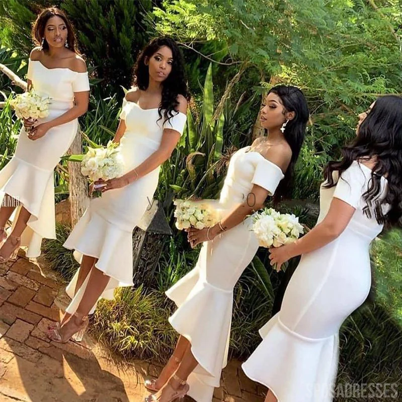 Elegant Meamrid Off The Shoulder Short Bridesmaid Dresses Online. WG868 - bellbottoms