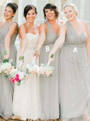 Convertible Soft Tulle Sage Green Long Cheap Bridesmaid Dresses Online. WG607 - bellbottoms