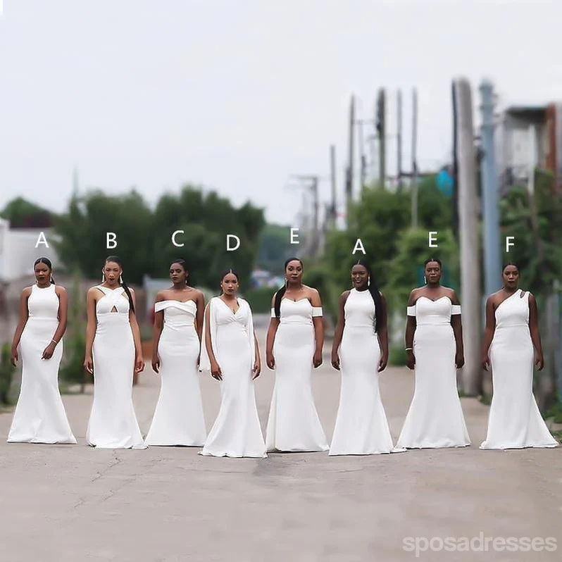 Off White Mismatched Mermaid Cheap Long Cheap Bridesmaid Dresses Online. WG643 - bellbottoms