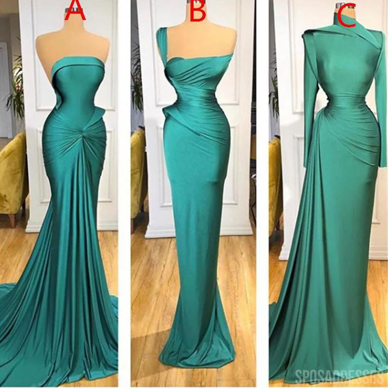 Mismatched Soft Satin Green Mermaid Long Bridesmaid Dresses Online. WG825 - bellbottoms