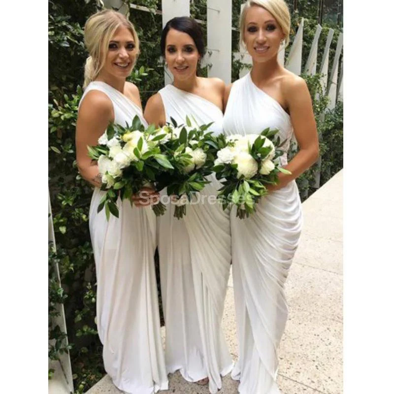 One Shoulder Off White Long Bridesmaid Dresses Online. Cheap Dresses. WG708 - bellbottoms
