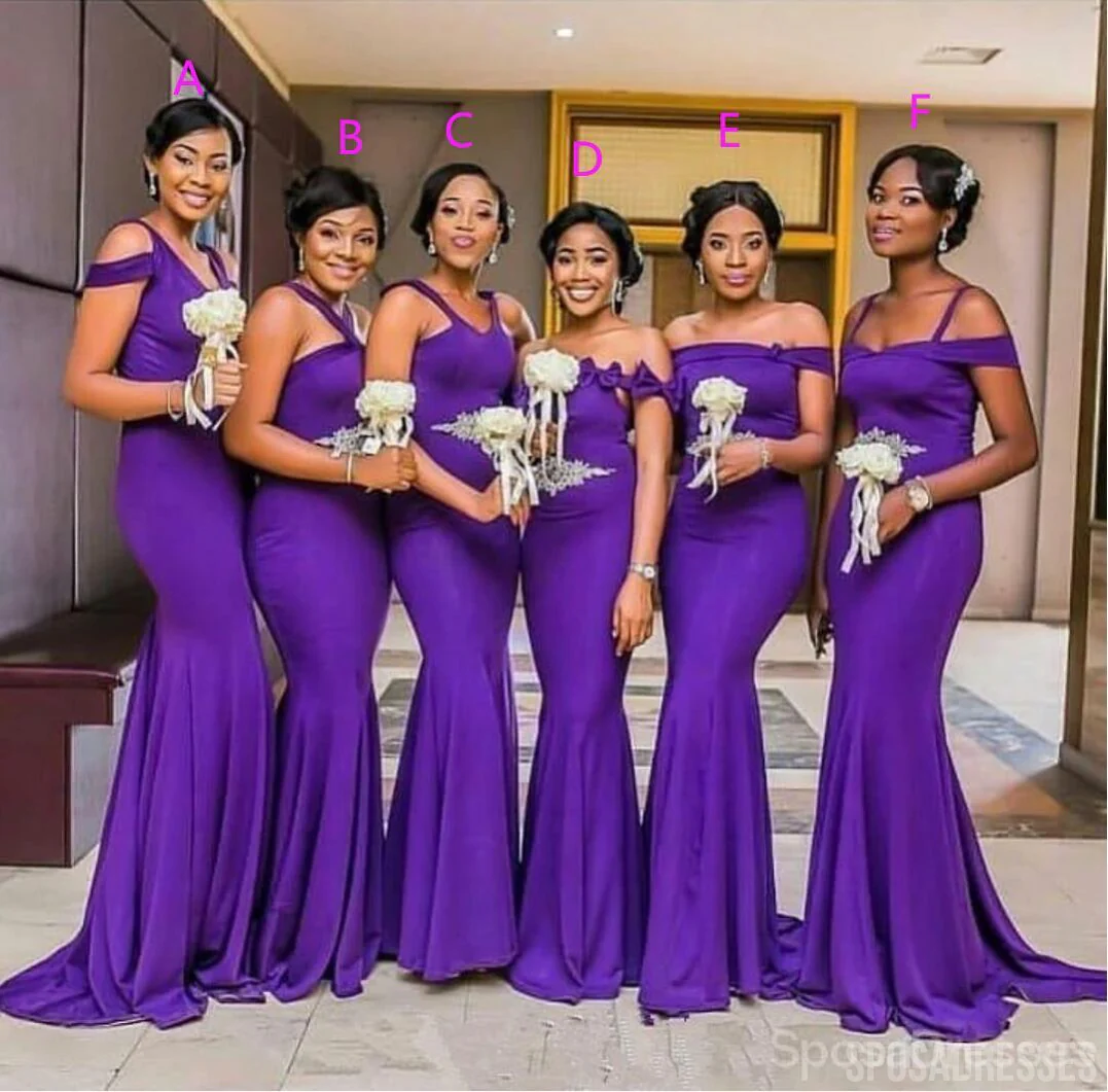 Mismatched Burgundy Mermaid Cheap Long Cheap Bridesmaid Dresses Online. WG934 - bellbottoms