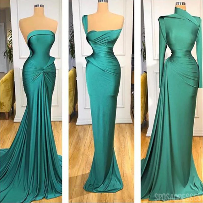 Mismatched Soft Satin Green Mermaid Long Bridesmaid Dresses Online. WG825 - bellbottoms