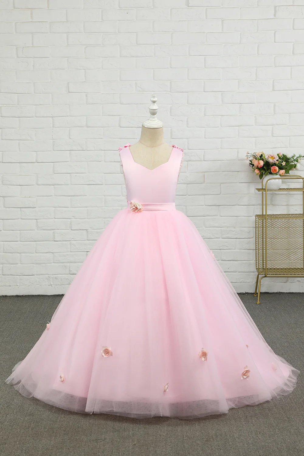 Pink Floor Length Flower Girl Dress - bellbottoms