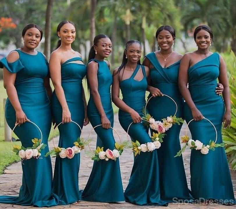 Unique Mismatached Teal Mermaid Long Cheap Bridesmaid Dresses Online. WG647 - bellbottoms