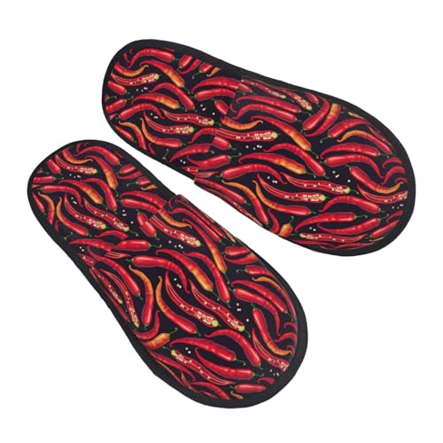 Chili Pepper funny Slippers for Women, Womens Slippers Winter House Shoes, Anti-Skid Slippers - bellbottoms