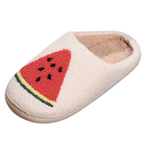 Slippers for Women Fuzzy Memory Foam Comfortable Winter Slippers Cute Watermelons Indoor Soft Warm Womens Slippers - bellbottoms