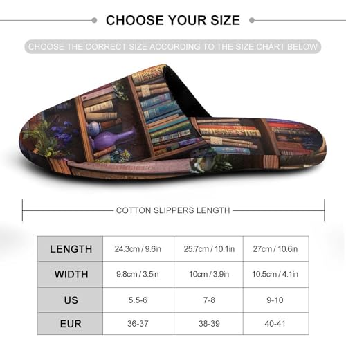 Bookshelf Plant Women's Slippers Cute Warm House Shoes Home Slippers Spa Slippers Cotton Slippers - bellbottoms