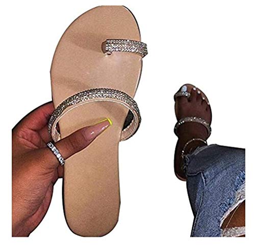 Sandals for Women Platform, Crystal Comfy Platform Sandal Shoes Summer Beach Travel Shoes Sandal Ladies Flip Flops - bellbottoms