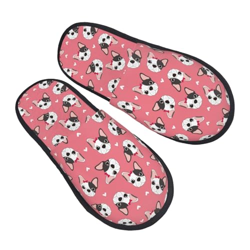 French Bulldog Face Slippers for Women, Womens Slippers Winter House Shoes, Anti-Skid Slippers - bellbottoms