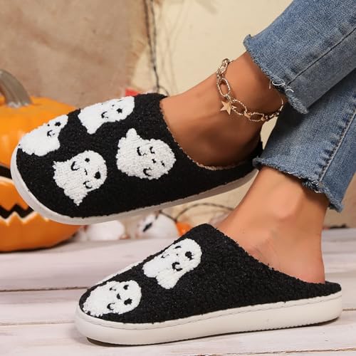 Slippers for Women Fuzzy Memory Foam Comfortable Winter Slippers Trendy Ghosts Warm Soft Indoor Womens Slippers - bellbottoms