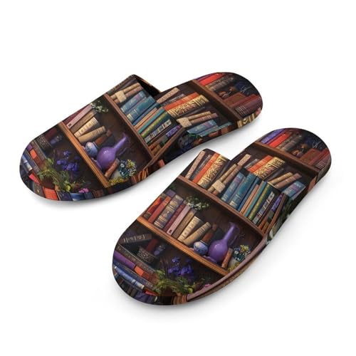 Bookshelf Plant Women's Slippers Cute Warm House Shoes Home Slippers Spa Slippers Cotton Slippers - bellbottoms