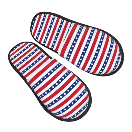 Stars And Stripes Slippers for Women, Womens Slippers Winter House Shoes, Anti-Skid Slippers - bellbottoms