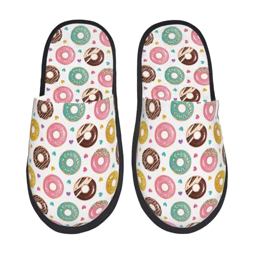 Colorful donuts A Slippers for Women, Womens Slippers Winter House Shoes, Anti-Skid Slippers - bellbottoms