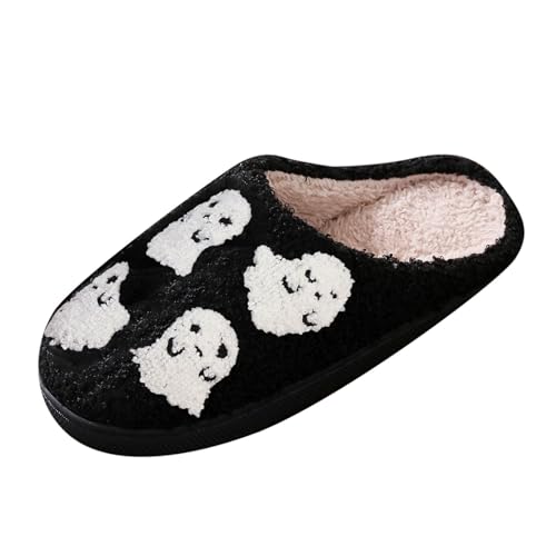 Slippers for Women Fuzzy Memory Foam Comfortable Winter Slippers Trendy Ghosts Warm Soft Indoor Womens Slippers - bellbottoms