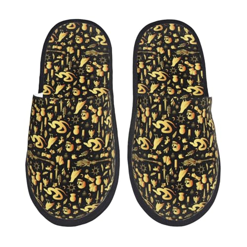 glod Skull snake bird Slippers for Women, Womens Slippers Winter House Shoes, Anti-Skid Slippers - bellbottoms