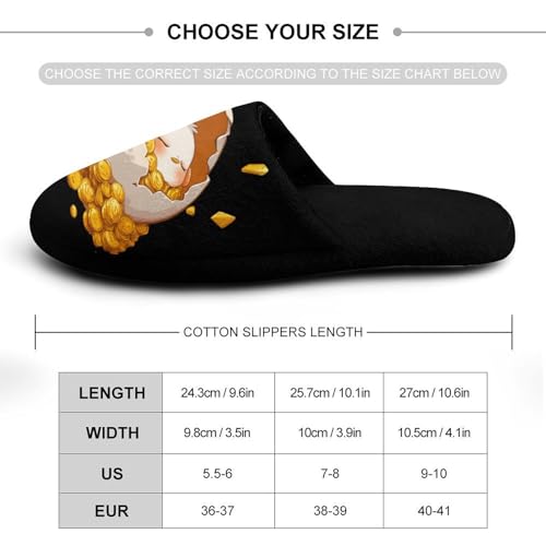 Lazy Egg Happy New Year Women's Slippers Cute Warm House Shoes Home Slippers Spa Slippers Cotton Slippers - bellbottoms