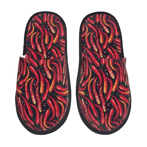 Chili Pepper funny Slippers for Women, Womens Slippers Winter House Shoes, Anti-Skid Slippers - bellbottoms