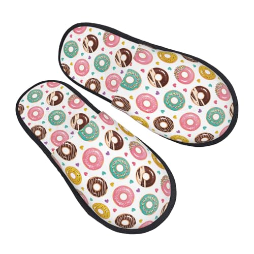 Colorful donuts A Slippers for Women, Womens Slippers Winter House Shoes, Anti-Skid Slippers - bellbottoms