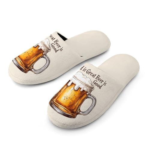 God Is Great Beer Is Good Women's Slippers Cute Warm House Shoes Home Slippers Spa Slippers Cotton Slippers - bellbottoms