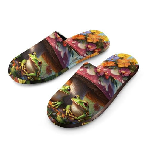 Frog Mushroom Women's Slippers Cute Warm House Shoes Home Slippers Spa Slippers Cotton Slippers - bellbottoms