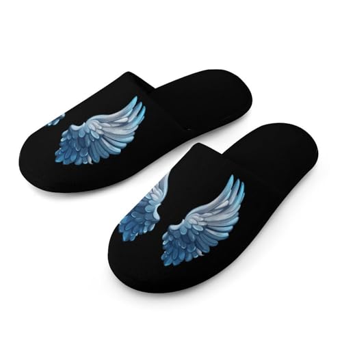 Angel Wings Print Women's Slippers Cute Warm House Shoes Home Slippers Spa Slippers Cotton Slippers - bellbottoms