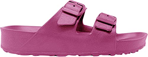 Hey Collection Women's Sandals Double Strap Adjustable EVA Flat Casual Comfort Footbed Slippers - bellbottoms