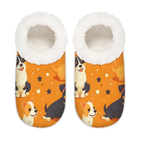 Funny Animals Dog Women's Slippers Socks Cozy Fuzzy Sherpa House Shoes Winter House Bedroom Slippers - bellbottoms