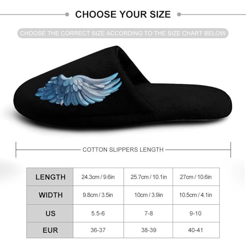 Angel Wings Print Women's Slippers Cute Warm House Shoes Home Slippers Spa Slippers Cotton Slippers - bellbottoms
