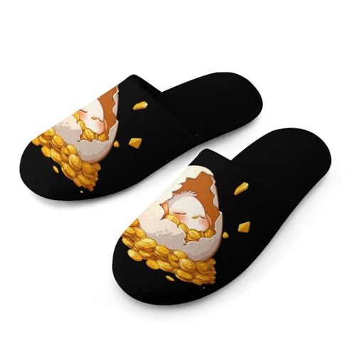 Lazy Egg Happy New Year Women's Slippers Cute Warm House Shoes Home Slippers Spa Slippers Cotton Slippers - bellbottoms
