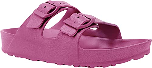 Hey Collection Women's Sandals Double Strap Adjustable EVA Flat Casual Comfort Footbed Slippers - bellbottoms