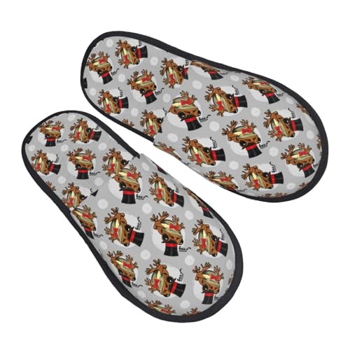 Funny frog hat bow cool Slippers for Women, Womens Slippers Winter House Shoes, Anti-Skid Slippers - bellbottoms
