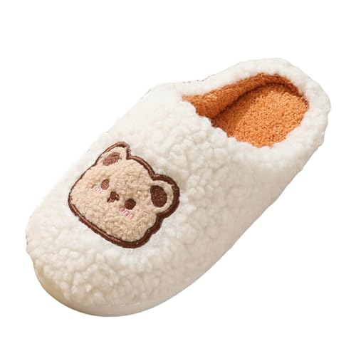 Slippers for Women Fuzzy Memory Foam Comfortable Winter Slippers Anti Slip Indoor Cute Bear Warm Soft Womens Slippers - bellbottoms