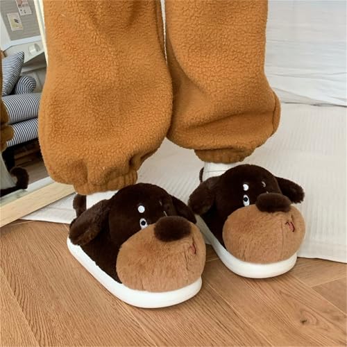 Dog Slippers Animal Slippers Women's Slippers Cute Plush Slippers Home Warm Slippers Winter Indoor Slippers - bellbottoms