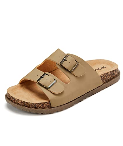 KOLILI Women's Flat Sandals with Adjustable Loop Straps Arch Support Non Slip Slide - bellbottoms