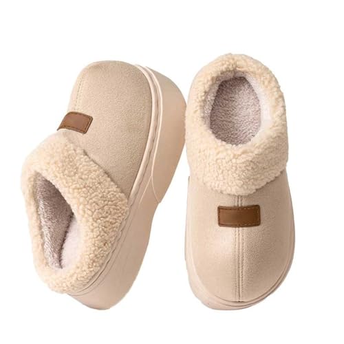 Womens Slippers Winter Warm Close Toe Home Cotton Slipper Non Slip Plush Lined Bedroom Slippers for Men - bellbottoms