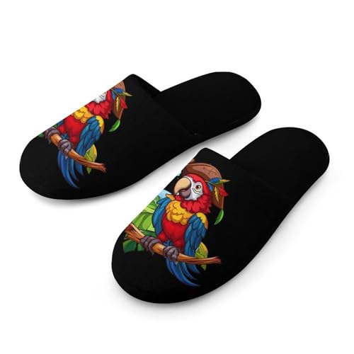 Parrots Bird Pirates Women's Slippers Cute Warm House Shoes Home Slippers Spa Slippers Cotton Slippers - bellbottoms