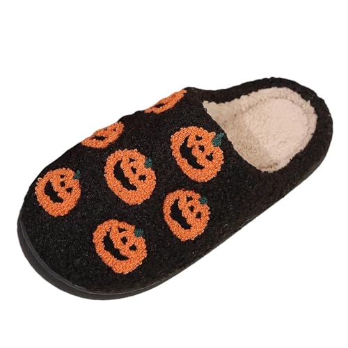 Slippers for Women Fuzzy Memory Foam Comfortable Winter Slippers Pumpkins Indoor Soft Plush Warm Womens Slippers - bellbottoms