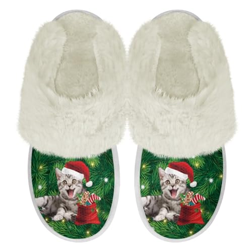 Binienty House Shoes for Women Winter Warm Fuzzy Slippers Indoor Washable - bellbottoms