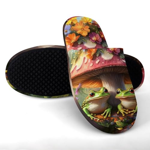 Frog Mushroom Women's Slippers Cute Warm House Shoes Home Slippers Spa Slippers Cotton Slippers - bellbottoms