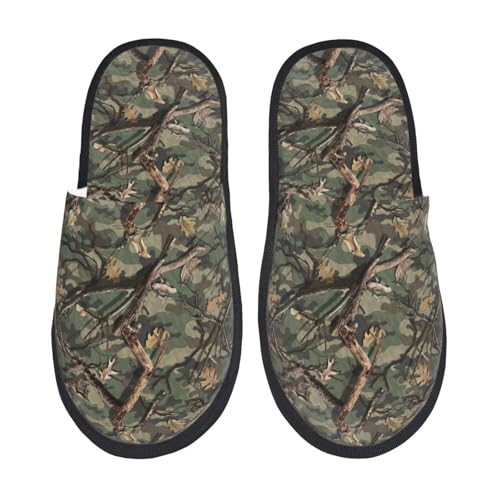 Camouflage tree branch Slippers for Women, Womens Slippers Winter House Shoes, Anti-Skid Slippers - bellbottoms