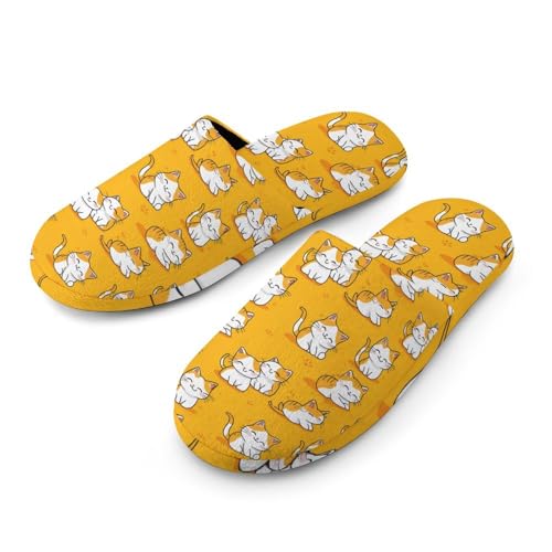 Cats Leave Paw Prints Women's Slippers Cute Warm House Shoes Home Slippers Spa Slippers Cotton Slippers - bellbottoms