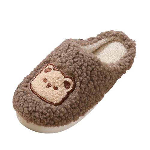 Slippers for Women Fuzzy Memory Foam Comfortable Winter Slippers Trendy Cute Bear Warm Soft Indoor Womens Slippers - bellbottoms