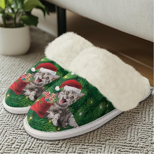 Binienty House Shoes for Women Winter Warm Fuzzy Slippers Indoor Washable - bellbottoms