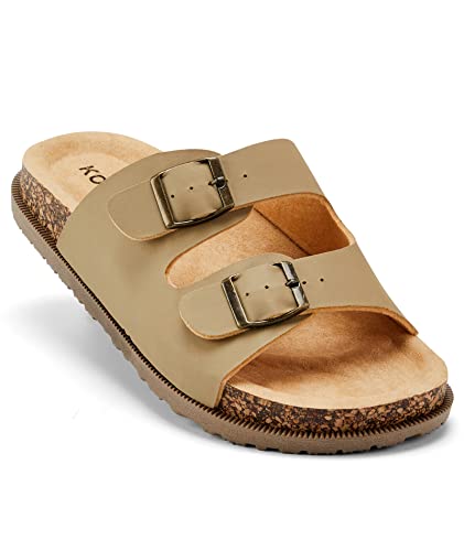 KOLILI Women's Flat Sandals with Adjustable Loop Straps Arch Support Non Slip Slide - bellbottoms